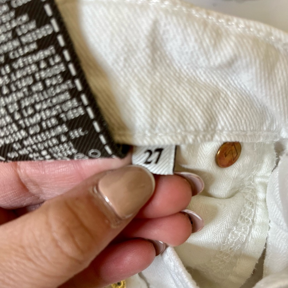 7 for all Mankind Josephina Skinny Boyfriend White Jeans - Picture 7 of 9